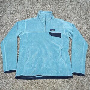 Patagonia Re-Tool Snap-T Pullover Fleece Women's Medium Teal Pocket Outdoor